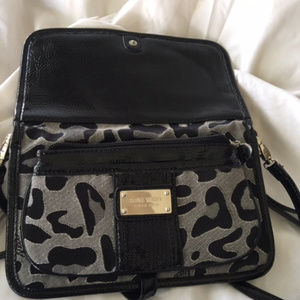 Nine West small crossbody grey/black leopard print. SO cute!
